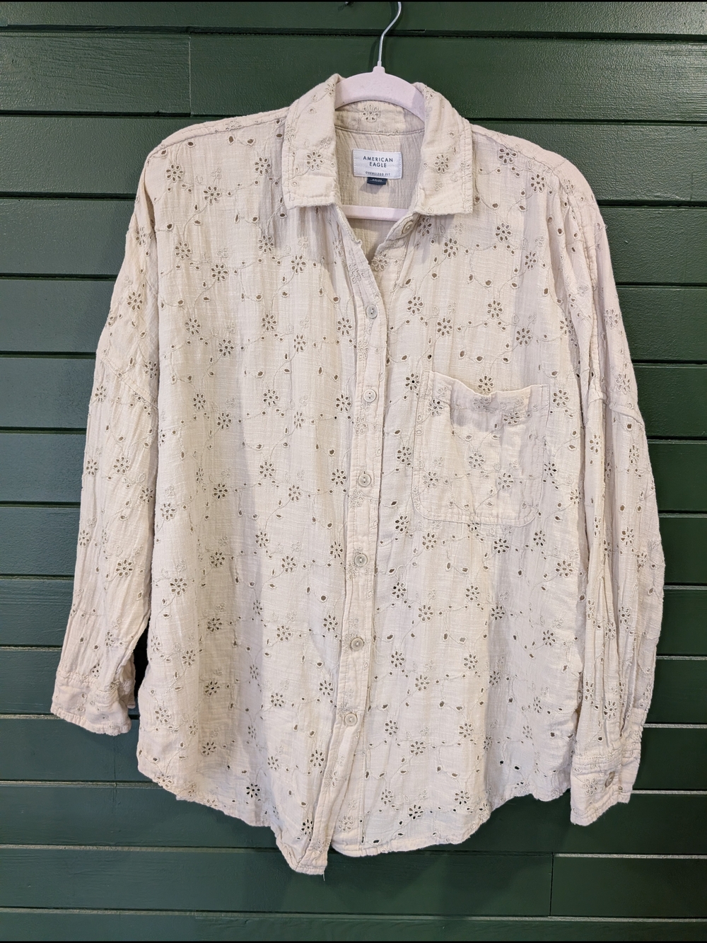 AE Oversized Eyelet Button-Up